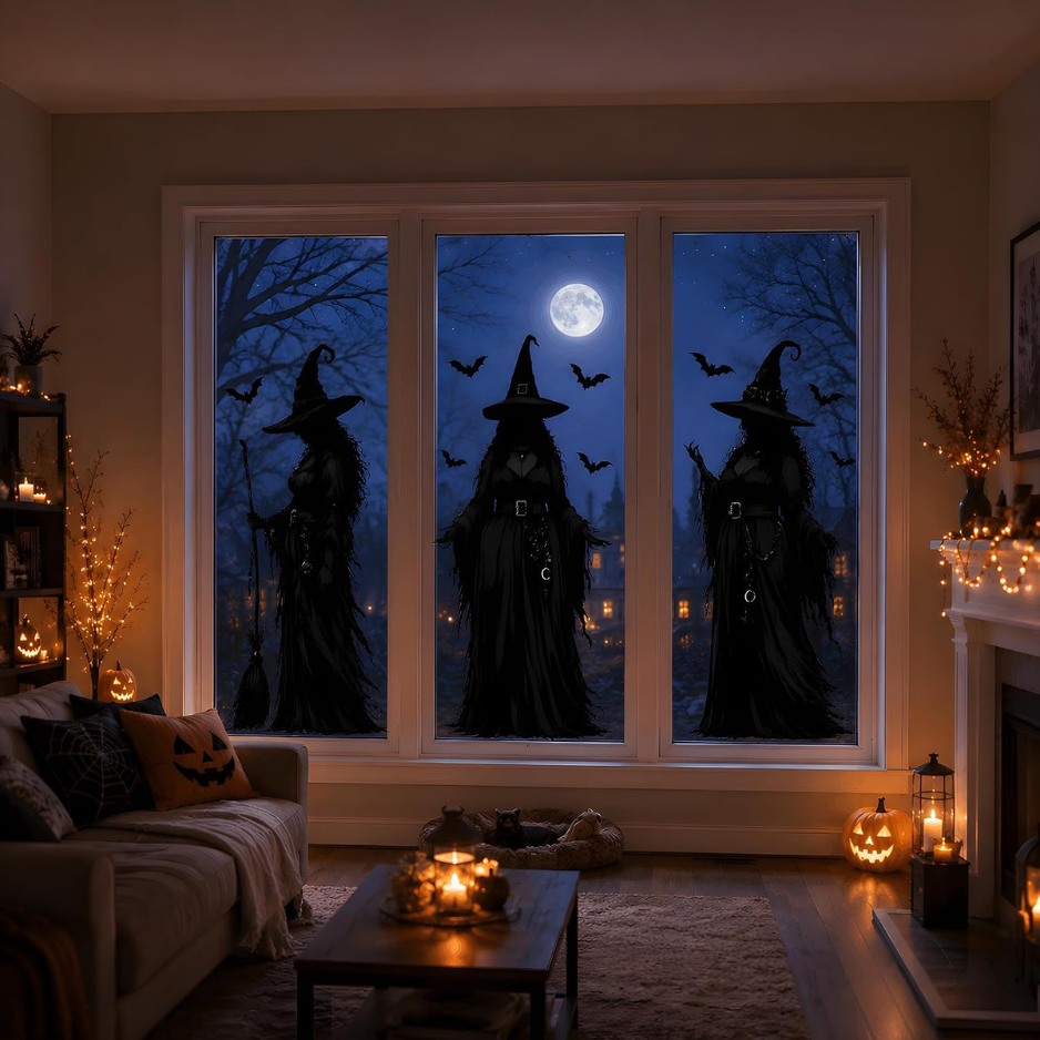 Halloween Decorations Witch Window Clings